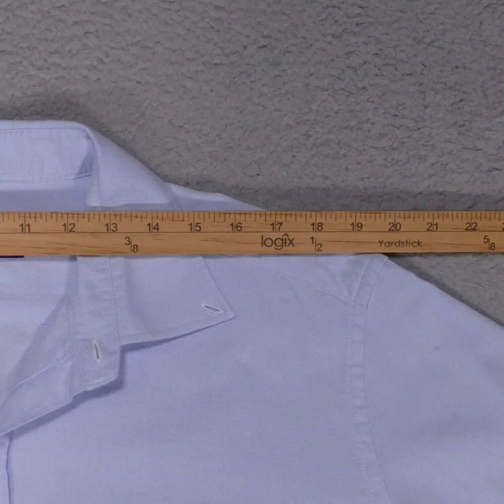 David Donahue Shirt Mens Large Blue Oxford Button Down Long Sleeve